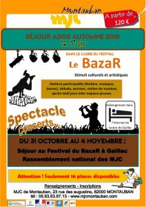 Séjour ados festival BazaR Gaillac